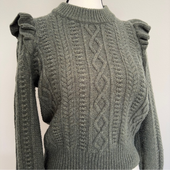 *MADEWELL* Green Pullover Cable Knit S - Picture 2 of 5